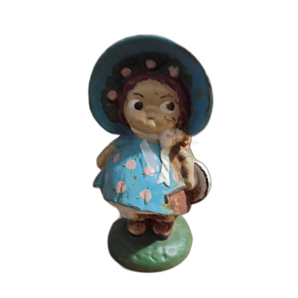 Dolly Dimple Cast Iron Coin Bank in Blue Bonnet - Picture 1 of 6